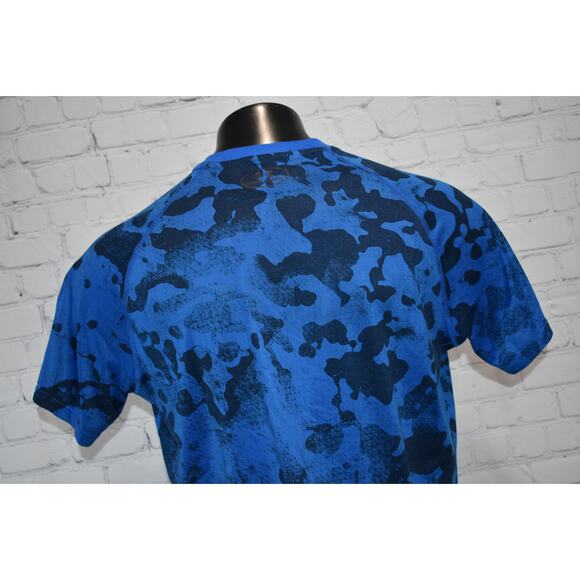 Under Armour Shirt Mens Size Large Gym Running Performance HeatGear Blue Camo - Picture 6 of 8